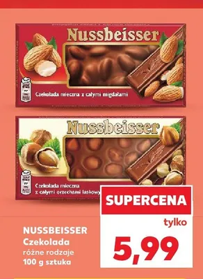 Czekolada mleczna z całymi orzechami laskowymi Nussbeisser promocja w Kaufland