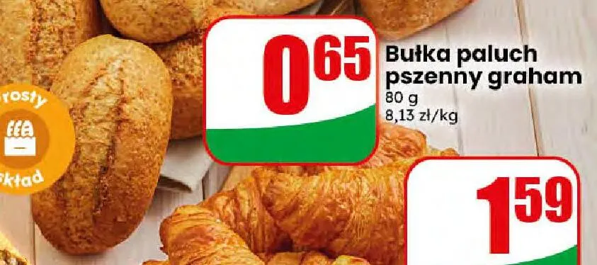 Bułka paluch pszenny graham promocja w Dino