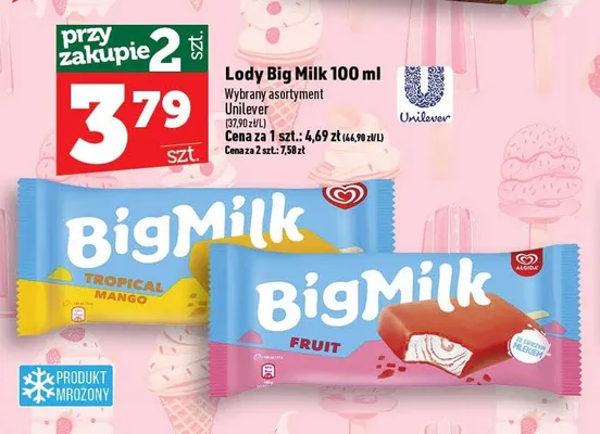 Lody Big Milk Fruit promocja w TOPAZ