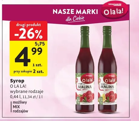 Syrop O la la! promocja w Intermarche