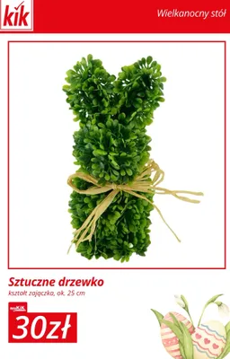 Sztuczne drzewko kształt zajączka promocja w KiK