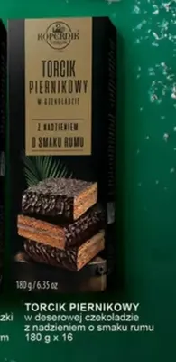Torcik piernikowy w deserowej czekoladzie z nadzieniem o smaku rumu 16-pak Kopernik promocja w Makro