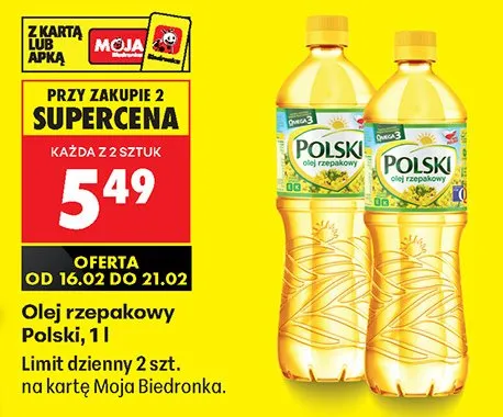 Olej rzepakowy promocja w Biedronka
