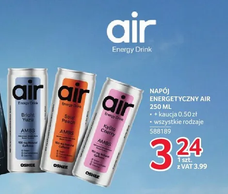Napój energetyczny Oshee Air Kyoto Cherry promocja w Selgros