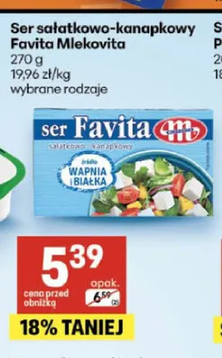 Ser sałatkowo-kanapkowy Favita Mlekovita promocja w Delikatesy Centrum