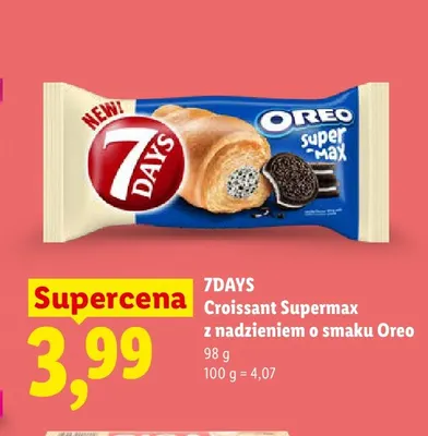 Croissant Supermax z nadzieniem o smaku Oreo 7Days promocja w Lidl