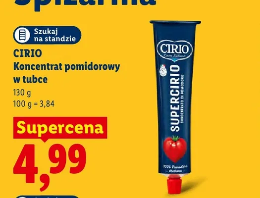 Koncentrat pomidorowy w tubce Cirio promocja w Lidl