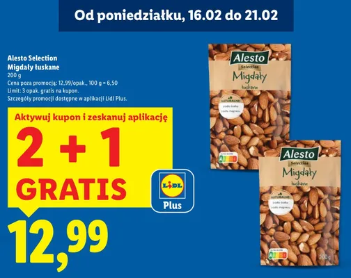 Migdały łuskane promocja w Lidl