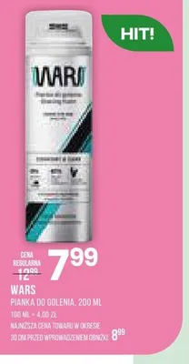 Pianka do golenia Wars promocja w Drogerie Natura
