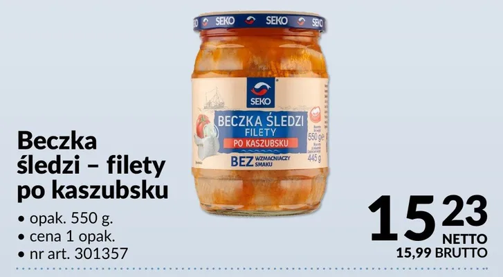 Beczka śledzi - filety po kaszubsku promocja w Makro