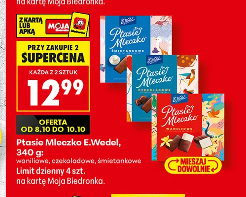 Ptasie Mleczko waniliowe E.Wedel promocja w Biedronka