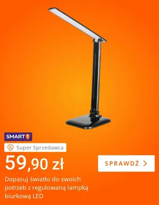 Regulowana lampka biurkowa LED promocja w Allegro