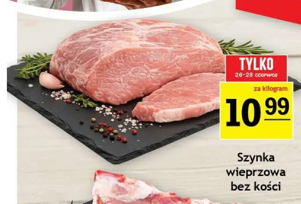Szynka wieprzowa bez kości qafp Stoisko mięsne promocja w Gram Market