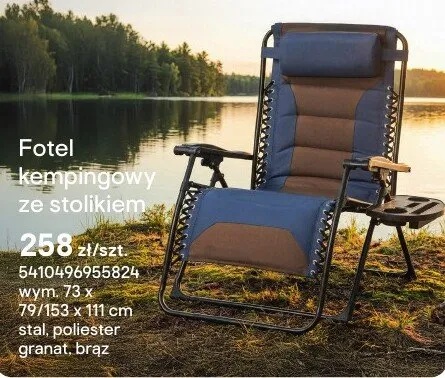 Fotel kempingowy ze stolikiem promocja w Castorama