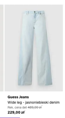Spodnie jeansowe Guess Jeans Wide leg jasnoniebieski denim promocja w Lounge by Zalando