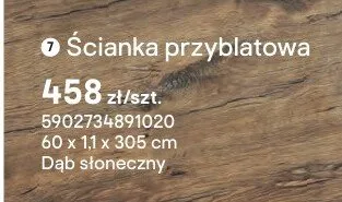Ścianka przyblatowa Dąb słoneczny 60x1,1x305cm promocja w Castorama