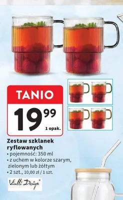 Zestaw szklanek ryflowanych Vialli Design 2-pak 350 ml promocja w Intermarche