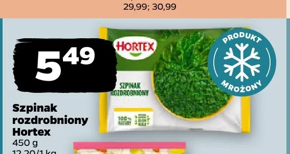 Szpinak rozdrobniony Hortex promocja w Netto