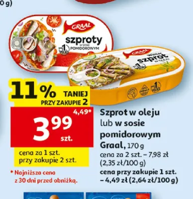 Szprot w oleju Graal promocja w Auchan