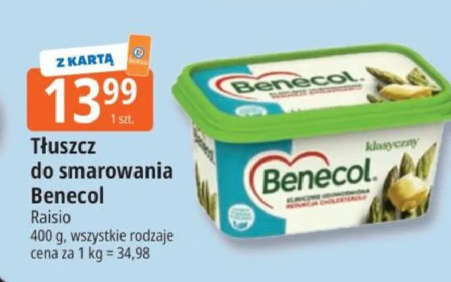 Tłuszcz do smarowania Benecol Raisio promocja w Leclerc