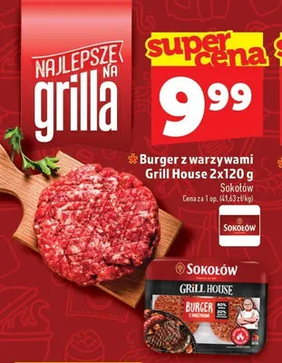 Burger z warzywami Sokołów Grill House 2-pak 120 g promocja w TOPAZ