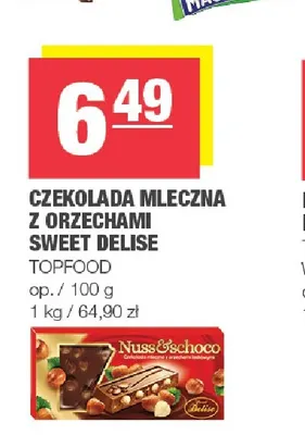 Czekolada mleczna z orzechami Sweet Delise promocja w SPAR
