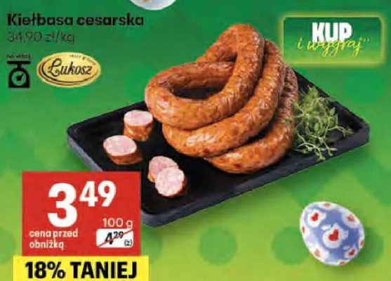 Kiełbasa cesarska promocja w Delikatesy Centrum