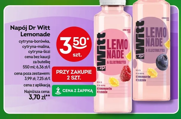 Napój Dr Witt Lemonade cytryna-borówka promocja w Żabka