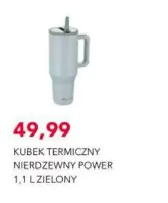 Kubek termiczny nierdzewny Power Zielony 1,1 l promocja w Nela