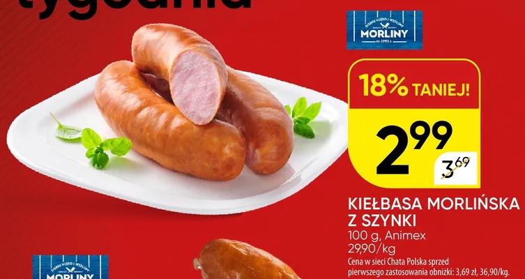 Kiełbasa Morlińska z szynki Morliny promocja w Chata Polska