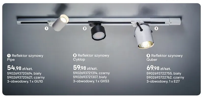 Reflektor szynowy Pipe promocja w Castorama