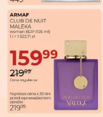 Woda perfumowana Armaf Club De Nuit Maleka promocja w Drogerie Jawa