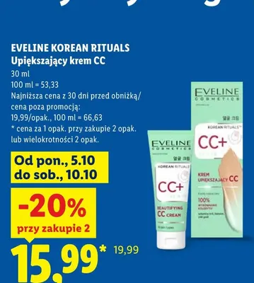 Upiększający krem CC Eveline Korean Rituals promocja w Lidl