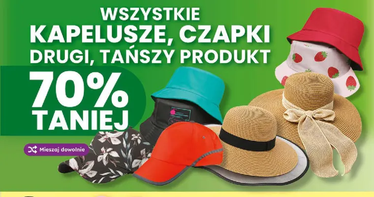 Kapelusze, czapki promocja w Dino