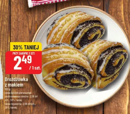 Drożdżówka z makiem promocja w POLOmarket