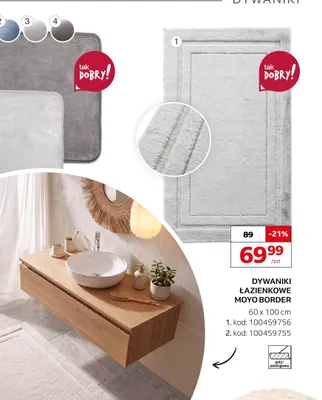 Dywaniki łazienkowe Moyo Border 60x100 cm promocja w Komfort
