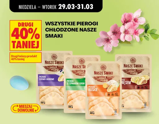 Wszystkie pierogi chłodzone DRUGIE -40% promocja w Biedronka