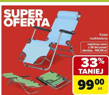 Fotel rozkładany promocja w Carrefour
