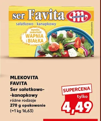 Ser sałatkowo-kanapkowy Mlekovita Favita promocja w Kaufland