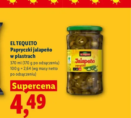 Papryczki jalapeño w plastrach El Tequito promocja w Lidl