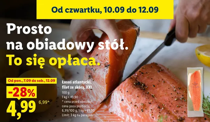 Łosoś atlantycki filet ze skórą XXL promocja w Lidl