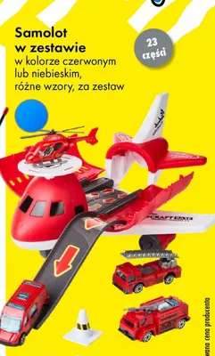 Samolot w zestawie w kolorze czerwonym lub niebieskim różne wzory za zestaw promocja w Tedi