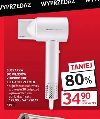 Suszarka do włosów ZHD9001 Pro Elegance Zelmer promocja w Selgros