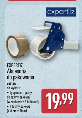 Dispenser ręczny do taśmy pakowej z 2 taśmami Expertiz promocja w Aldi