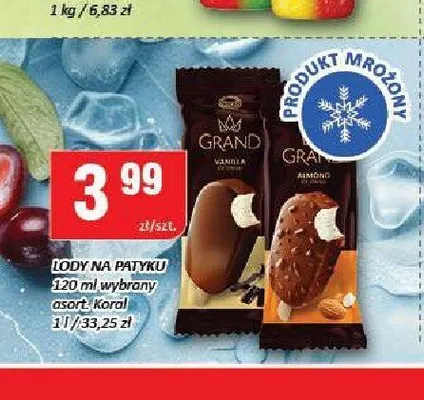 Lody na patyku Koral Grand Vanilla promocja w Chorten