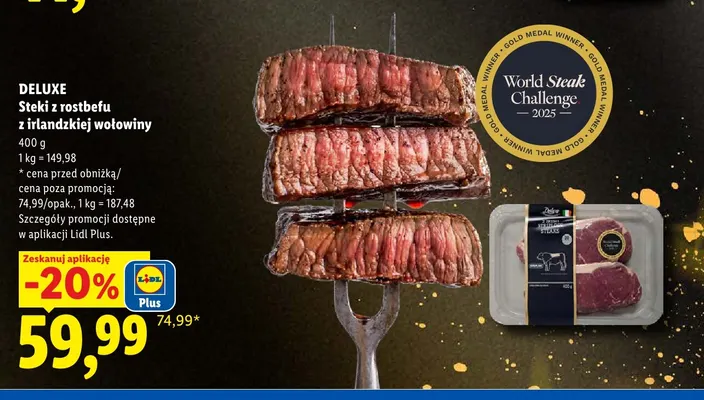 Steki z rostbefu z irlandzkiej wołowiny Deluxe promocja w Lidl