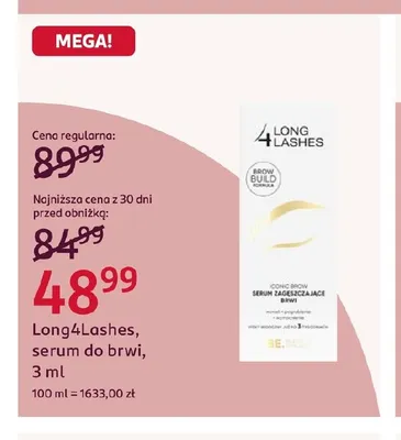 Serum do brwi Long4Lashes promocja w Rossmann