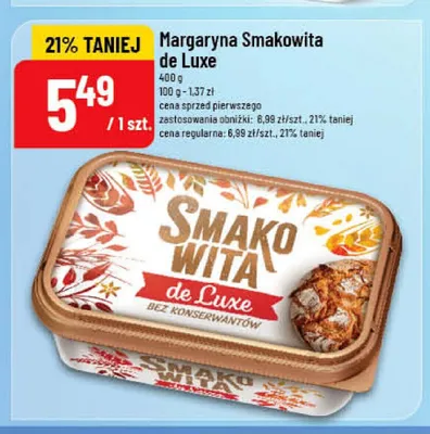Margaryna Smakowita de Luxe promocja w POLOmarket
