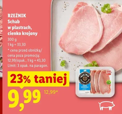 Schab w plastrach cienko krojony RZEŹNIK promocja w Lidl
