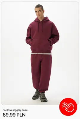 Bordowe joggery basic Cropp promocja w Cropp